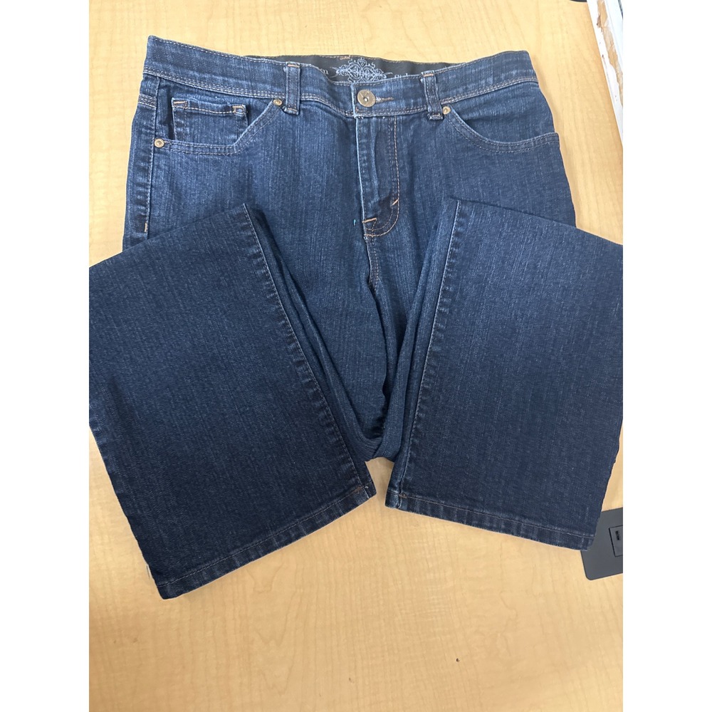 Style & Co. Womens Petite 12P Dark Indigo Straight Leg Stretch Jeans